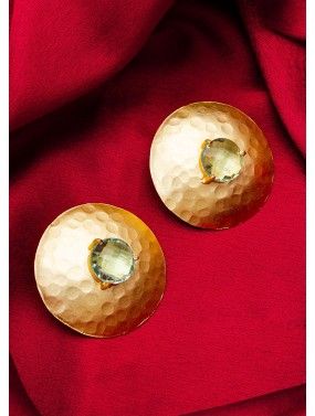 Golden Stone Studded Studs Earrings