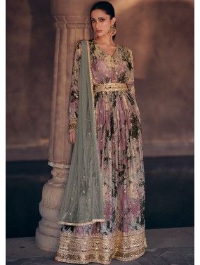 Readymade Multicolor Printed Anarkali Suit