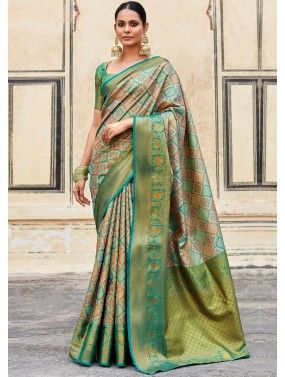 Multicolor Zari Woven Saree In Art Silk