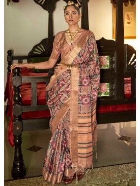 Multicolor Woven Zari Banarasi Silk Saree