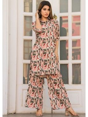 Multicolored Readymade Printed Co-Ord Set