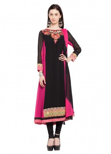 Readymade Black Anarkali Georgette Salwar Suit