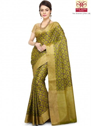 Green Pure Banarasi Silk Saree with Blouse
