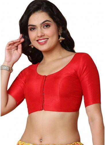 Red Color Art Silk Saree Blouse 