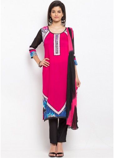 Pink Readymade Cotton Pant Suit