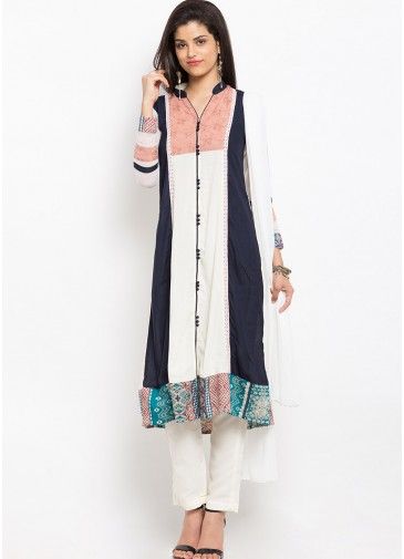 Off White Readymade Cotton Pant Suit