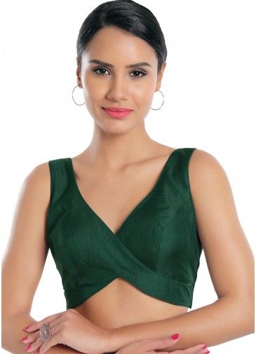 Green Color Silk Saree Blouse 