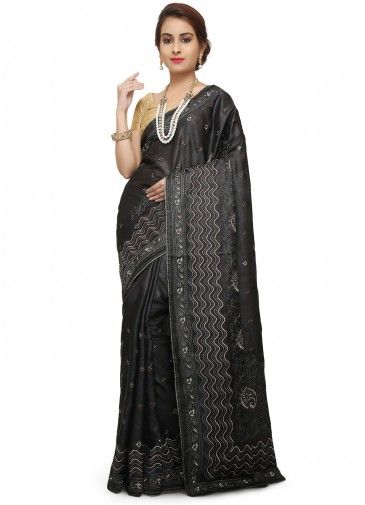 Black Pure Banarasi Silk Woven Saree