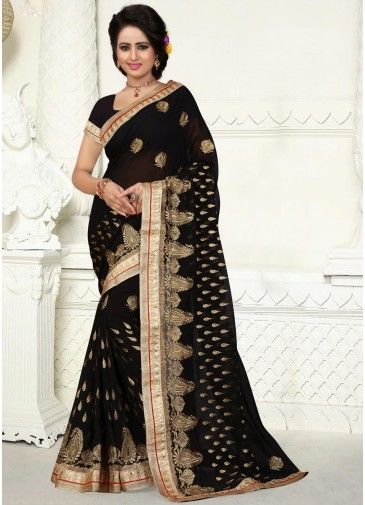 Black Georgette Saree with Blouse