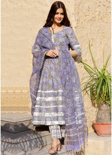 Buy Stella Cotton Anarkali Suit Set Online in India at Best Price | Aachho  – USA Aachho