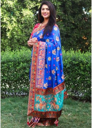 Blue Traditional Saree In Art Silk