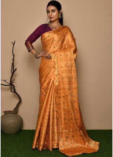 Yellow Zari Woven Saree In Kanjivaram Silk