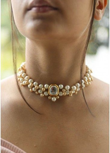 White Pearls Choker Necklace