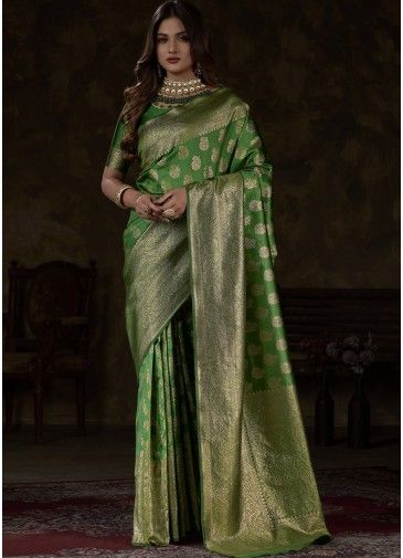 Green Art Kanjivaram Silk Woven Border Saree
