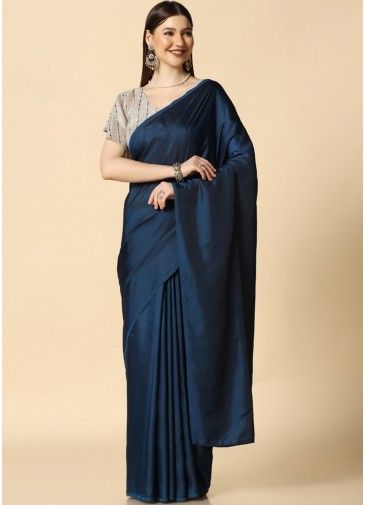 Blue Silk Saree & Embroidered Blouse