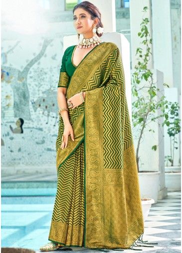 Green Kanjivaram Silk Woven Saree