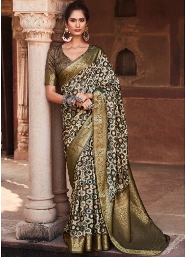Multicolor Handloom Silk Printed Saree