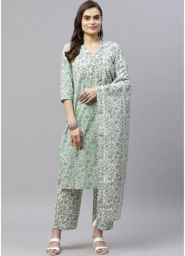 Readymade Green Floral Print Pant Suit
