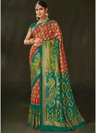 Multicolor Digital Printed Saree In Art Silk