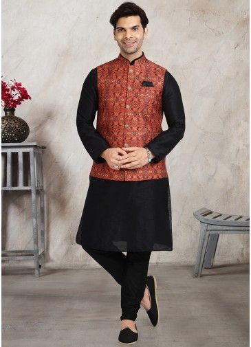 Buy Quitting Work Floral Pattern Nehru Jacket With Silk Kurta Pajama Set  Fee Personalization Best for Sangeet Function Wedding Ceremony Online in  India - Etsy