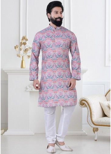Multicolored Readymade Printed Kurta Pajama