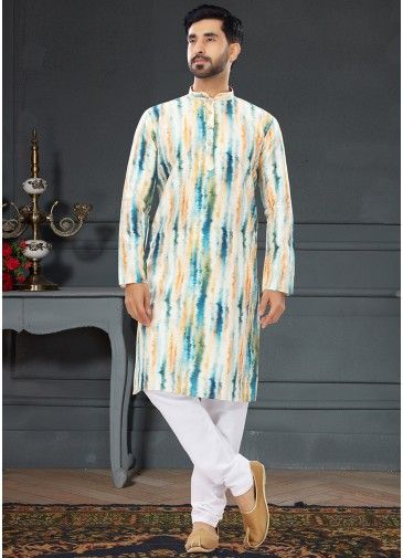Multicolor Readymade Printed Kurta Pajama