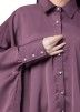 Readymade Purple Shirt Style Kaftan With Abaya