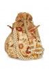 Floral Embroidered Golden Potli Pouch
