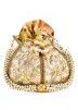 Cream Gota Patti Embellished Potli Bag