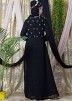 Black Readymade Embroidered Georgette Abaya