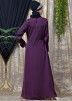 Purple Readymade Hand Embroidered Abaya