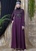 Purple Readymade Hand Embroidered Abaya