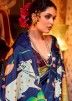 Blue Printed Saree In Art Silk