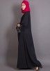 Readymade Black Embroidered Butterfly Sleeve Abaya