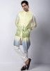 Shaded Yellow Pintucks Kurta Pajama With Nehru Jacket