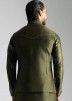 Green Embroidered Silk Asymmetric Nehru Jacket