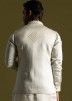 Grey Linen Mens Embroidered Nehru Jacket