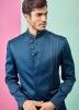 Blue Readymade Bandhgala Jodhpuri Suit