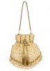 Golden Pearls Embroidered Velvet Potli Bags
