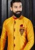 Readymade Yellow Art Silk Sherwani with Stole
