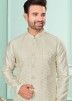 Cream Kurta Pajama & Embroidered Nehru Jacket