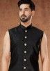 Readymade Mens Silk Indowestern Sherwani & Jacket In Black