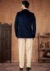 Readymade Plain Bodhgaya Jodhpur Velvet Suit In Navy Blue