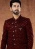Maroon Jacquard Readymade Bandh gala Jodhpur Suit