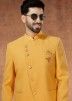 Yellow Readymade Mens Rayon Bandh gala Jodhpur Suit