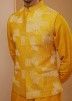 Yellow Embroidered Readymade Mens Kurta Pajama & Nehru Jacket