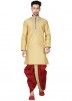 Indian Wedding Clothes for Men: Buy Readymade Beige Art Silk Dhoti Kurta Set Online