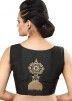 Embroidered Readymade Silk Blouse In Black