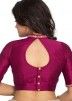 Readymade Purple Embroidered Blouse In Dupion Silk