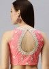 Pink Readymade Net Blouse With Stone Work